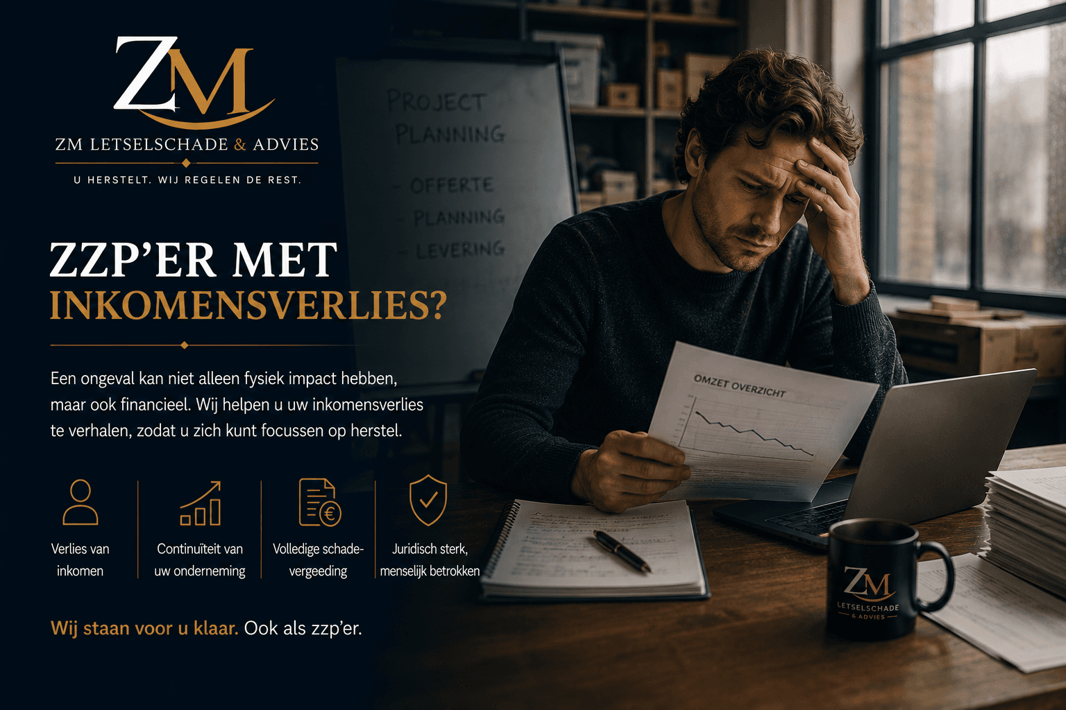 ZZP'er met inkomensverlies